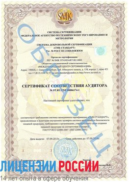 Образец сертификата соответствия аудитора №ST.RU.EXP.00006174-1 Хасавюрт Сертификат ISO 22000